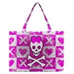 Skull Princess Zipper Medium Tote Bag