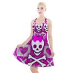 Skull Princess Halter Party Swing Dress 