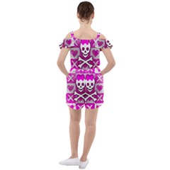 Ruffle Cut Out Chiffon Playsuit 