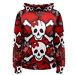 Skull Romance  Women s Pullover Hoodie