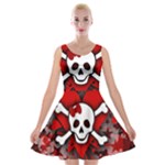 Skull Romance  Velvet Skater Dress