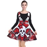 Skull Romance  Plunge Pinafore Dress