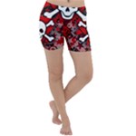 Skull Romance  Lightweight Velour Yoga Shorts