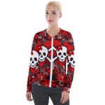 Skull Romance  Velour Zip Up Jacket