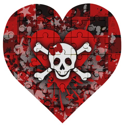 Skull Romance  Wooden Puzzle Heart from ArtsNow.com