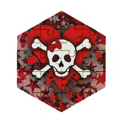 Skull Romance  Wooden Puzzle Hexagon from ArtsNow.com