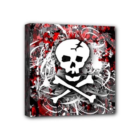 Skull Splatter Mini Canvas 4  x 4  (Stretched) from ArtsNow.com