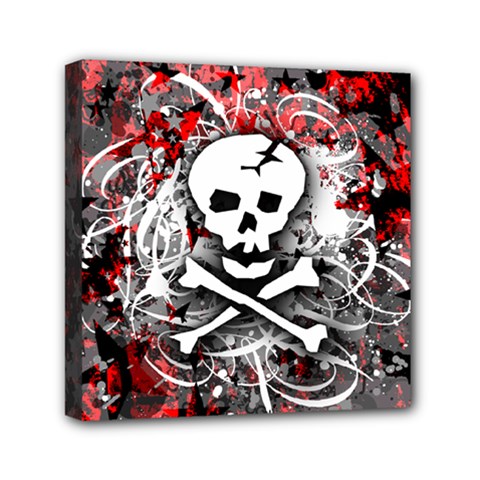 Skull Splatter Mini Canvas 6  x 6  (Stretched) from ArtsNow.com