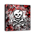 Skull Splatter Mini Canvas 6  x 6  (Stretched)