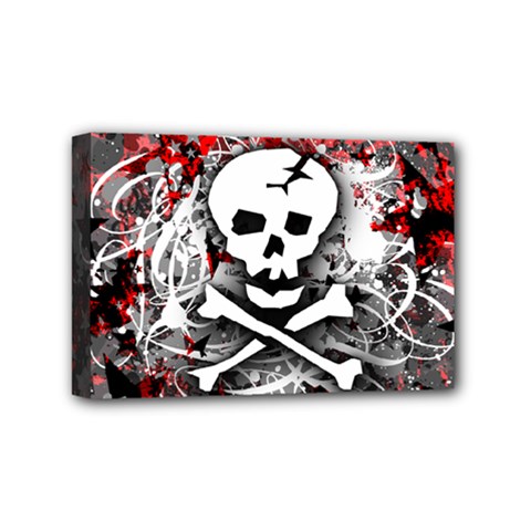 Skull Splatter Mini Canvas 6  x 4  (Stretched) from ArtsNow.com