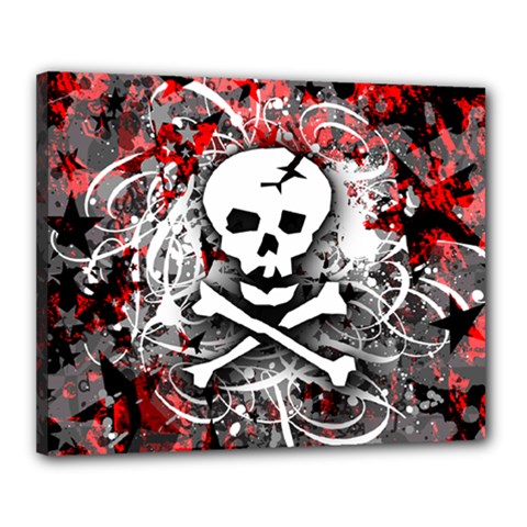 Skull Splatter Canvas 20  x 16  (Stretched) from ArtsNow.com