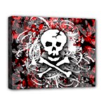 Skull Splatter Deluxe Canvas 20  x 16  (Stretched)