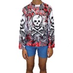Skull Splatter Kids  Long Sleeve Swimwear