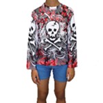 Skull Splatter Kids  Long Sleeve Swimwear