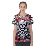 Skull Splatter Women s Sport Mesh Tee