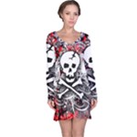 Skull Splatter Long Sleeve Nightdress