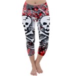 Skull Splatter Capri Winter Leggings 