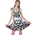 Skull Splatter Cap Sleeve Dress