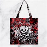 Skull Splatter Zipper Grocery Tote Bag