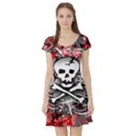 Skull Splatter Short Sleeve Skater Dress