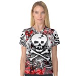 Skull Splatter V-Neck Sport Mesh Tee