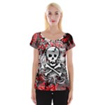 Skull Splatter Cap Sleeve Top