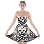 Skull Splatter Strapless Bra Top Dress