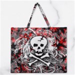 Skull Splatter Zipper Large Tote Bag