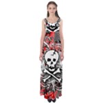 Skull Splatter Empire Waist Maxi Dress