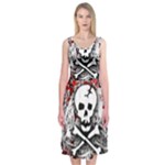 Skull Splatter Midi Sleeveless Dress