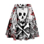 Skull Splatter High Waist Skirt