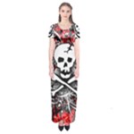 Skull Splatter Short Sleeve Maxi Dress