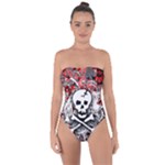 Skull Splatter Tie Back One Piece Swimsuit