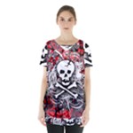 Skull Splatter Skirt Hem Sports Top