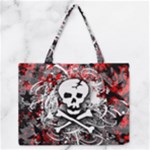 Skull Splatter Zipper Medium Tote Bag