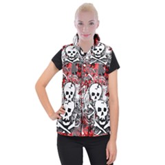 Skull Splatter Women s Button Up Vest from ArtsNow.com