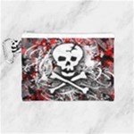 Skull Splatter Canvas Cosmetic Bag (Medium)