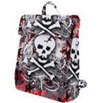 Skull Splatter Flap Top Backpack