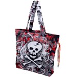 Skull Splatter Drawstring Tote Bag