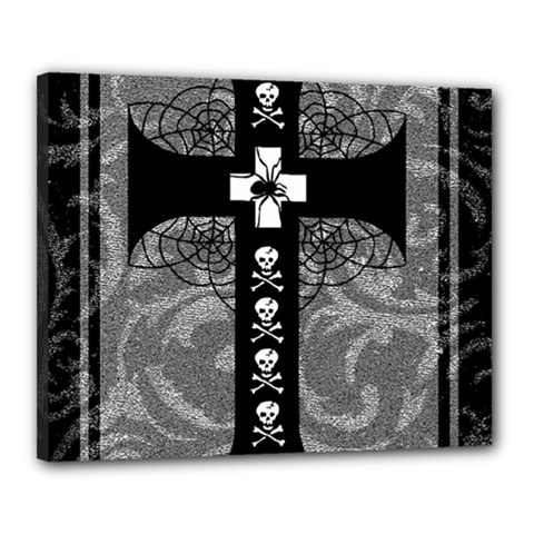 Spider Web Cross Canvas 20  x 16  (Stretched) from ArtsNow.com