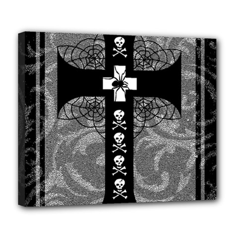 Spider Web Cross Deluxe Canvas 24  x 20  (Stretched) from ArtsNow.com