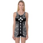 Spider Web Cross One Piece Boyleg Swimsuit