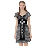 Spider Web Cross Short Sleeve Skater Dress