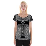 Spider Web Cross Cap Sleeve Top