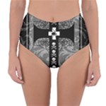 Spider Web Cross Reversible High-Waist Bikini Bottoms