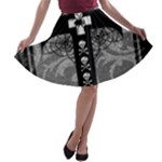 Spider Web Cross A-line Skater Skirt