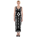 Spider Web Cross Fitted Maxi Dress