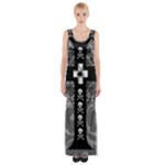 Spider Web Cross Thigh Split Maxi Dress