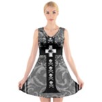 Spider Web Cross V-Neck Sleeveless Dress