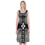 Spider Web Cross Midi Sleeveless Dress